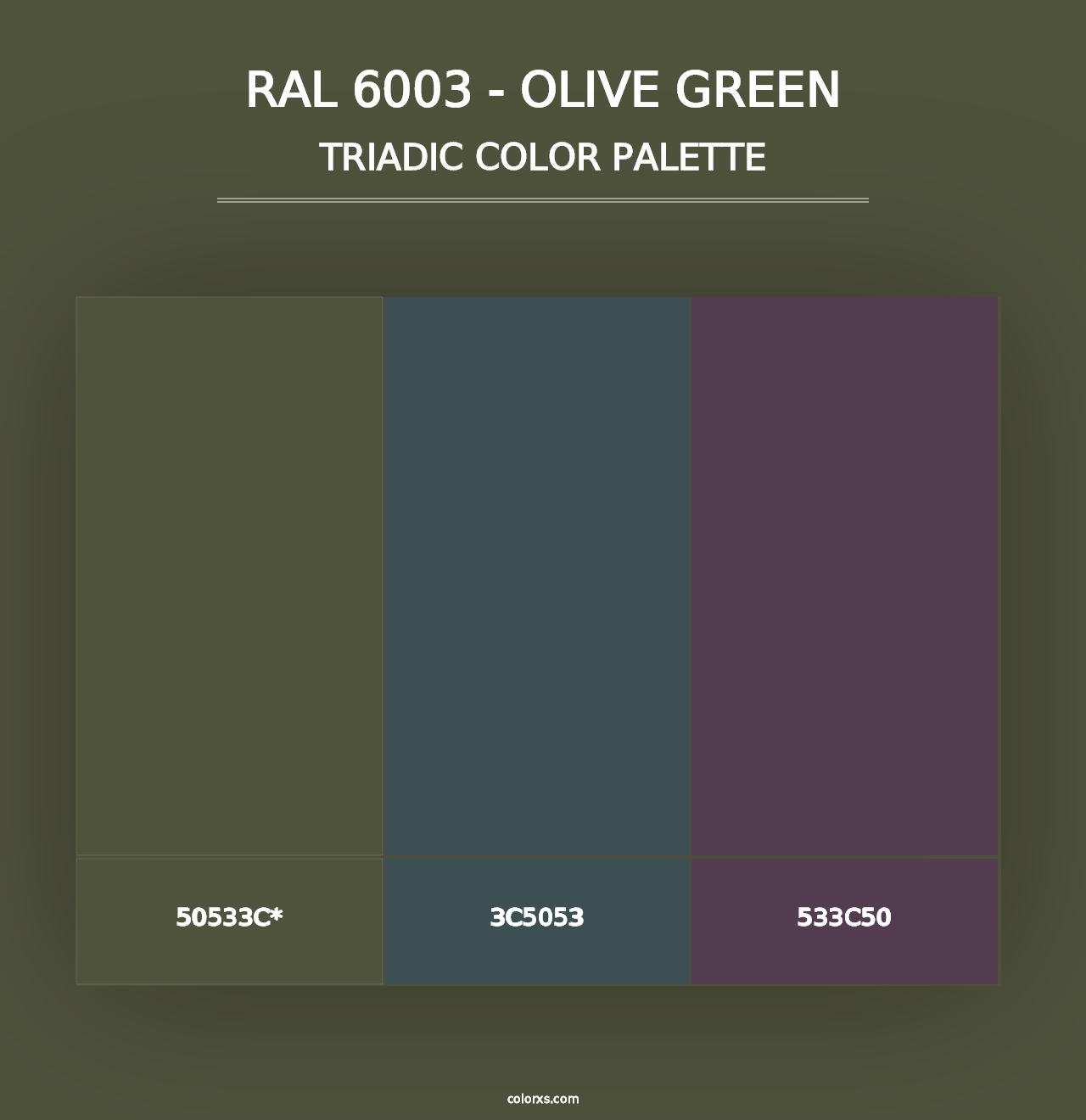 RAL 6003 - Olive Green - Triadic Color Palette