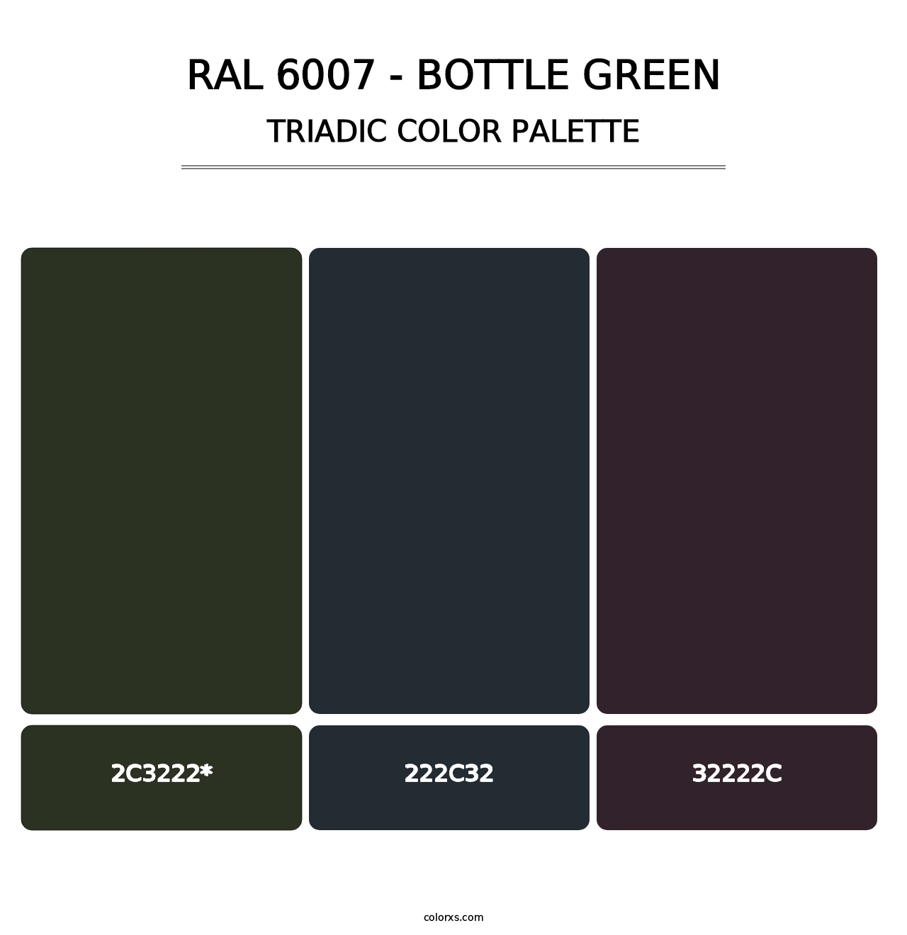 RAL 6007 - Bottle Green - Triadic Color Palette