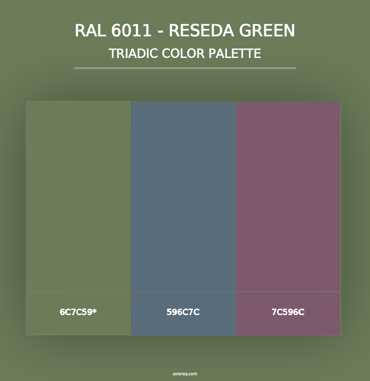 RAL 6011 - Reseda Green - Triadic Color Palette