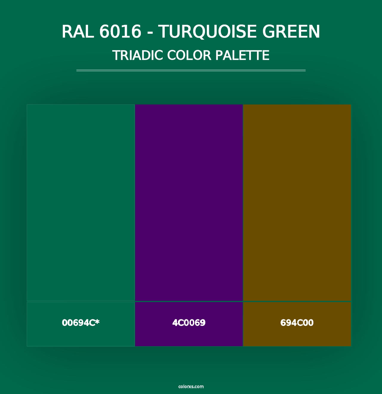 RAL 6016 - Turquoise Green - Triadic Color Palette