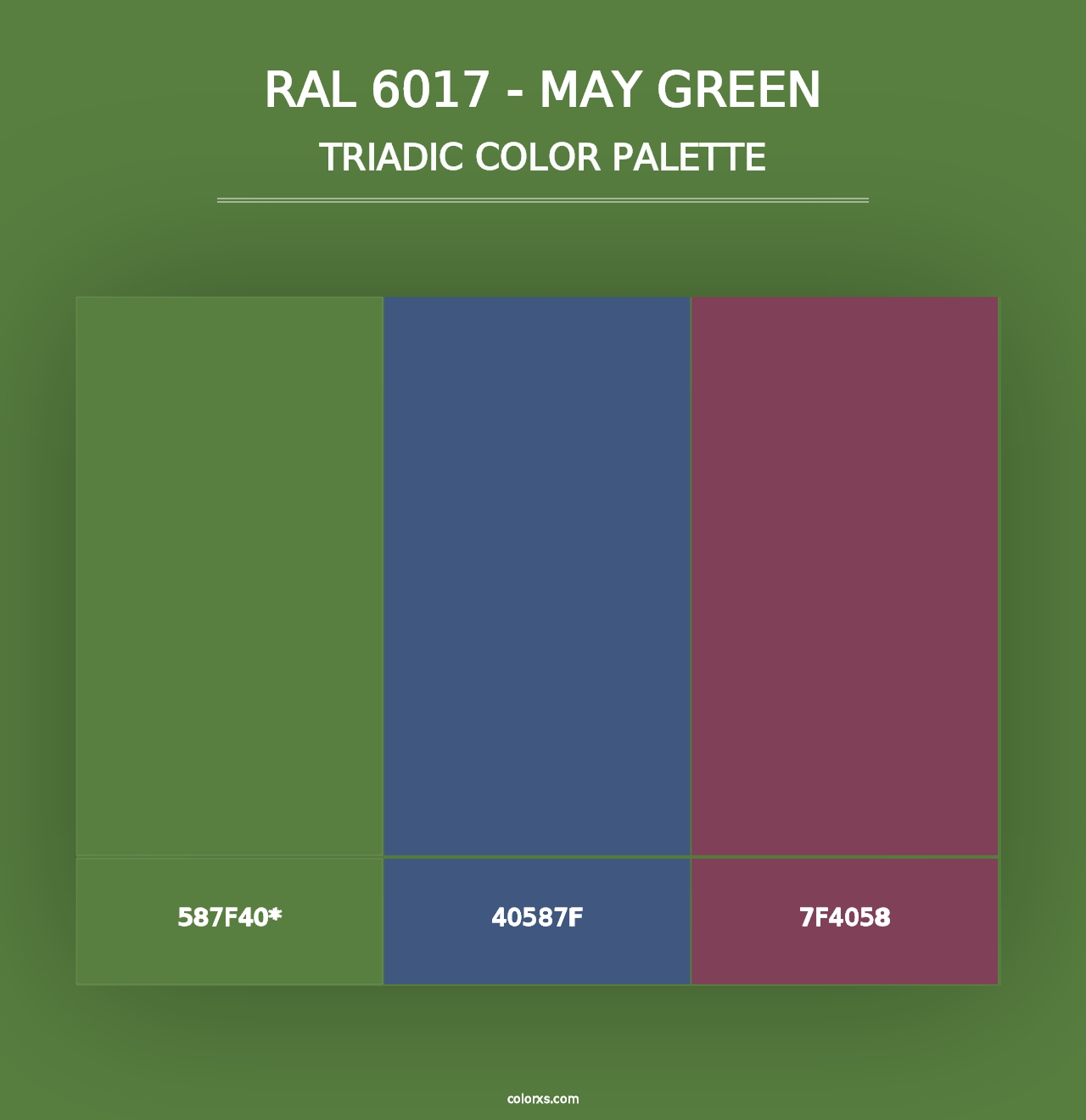 RAL 6017 - May Green - Triadic Color Palette