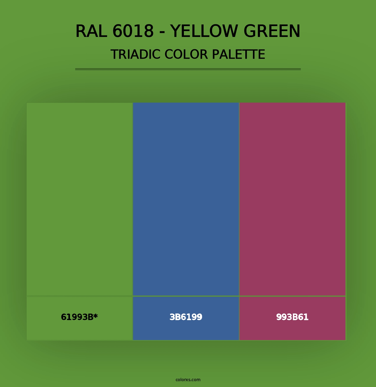 RAL 6018 - Yellow Green - Triadic Color Palette