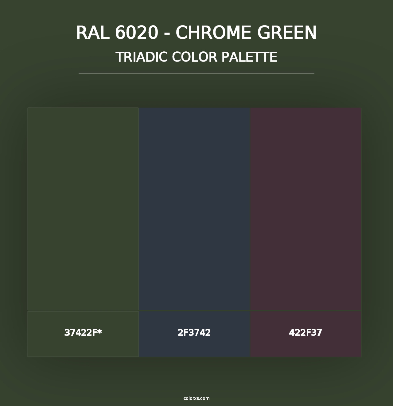 RAL 6020 - Chrome Green - Triadic Color Palette