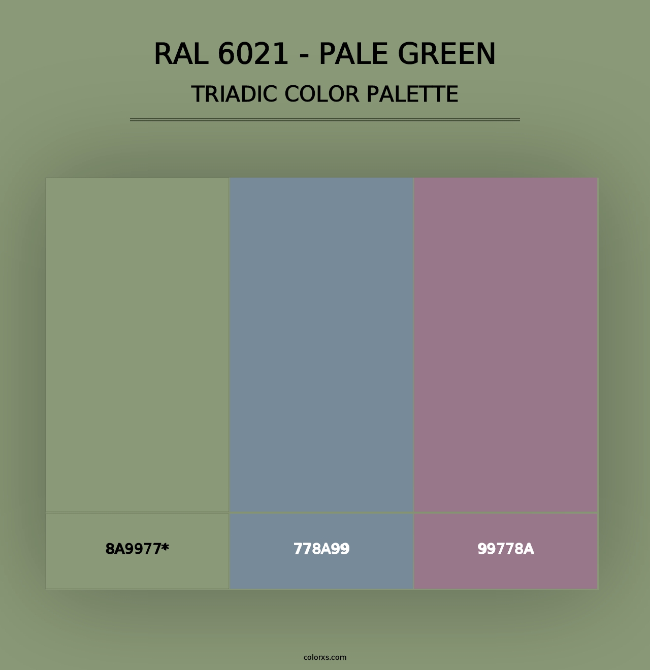 RAL 6021 - Pale Green - Triadic Color Palette