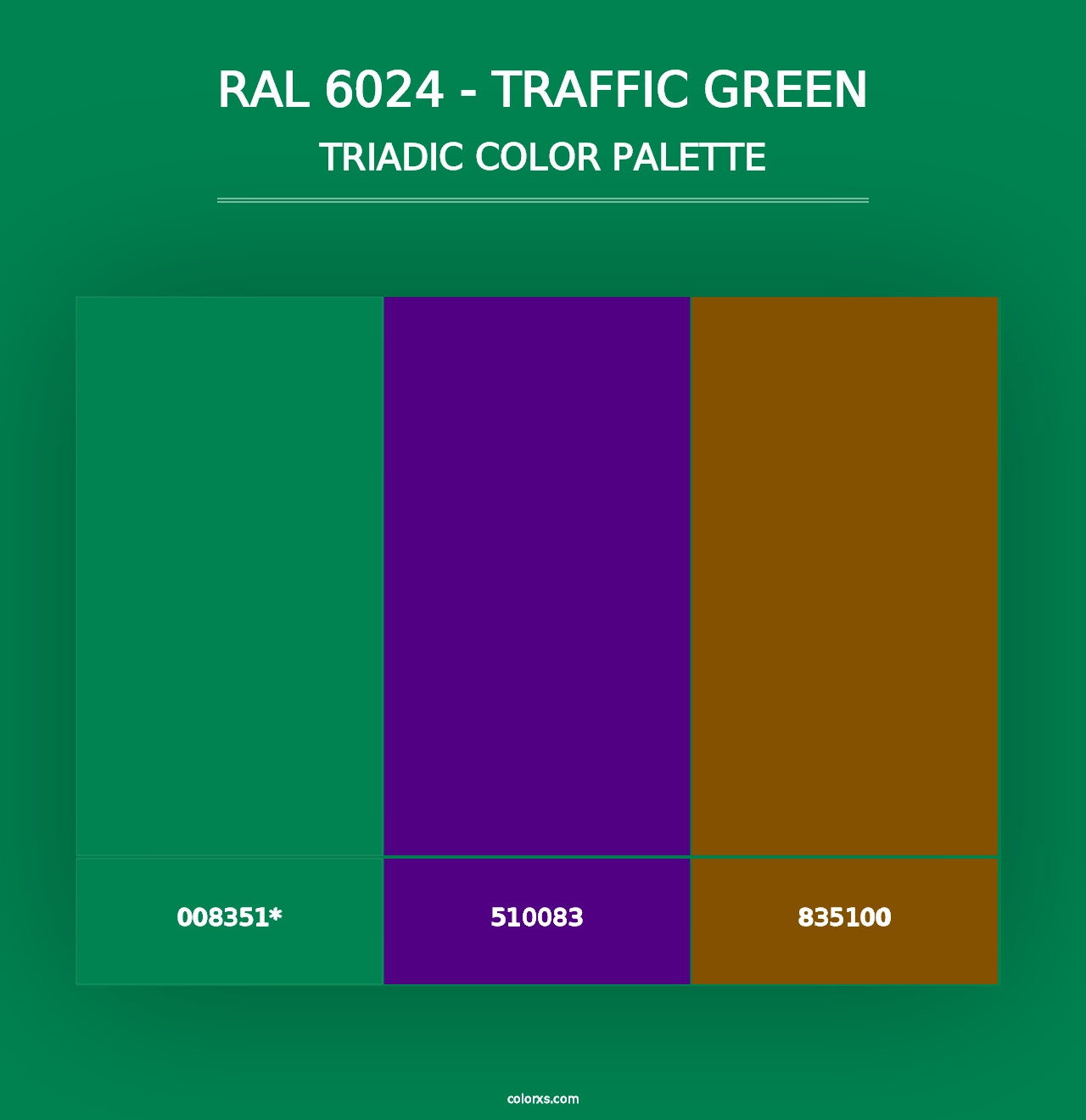 RAL 6024 - Traffic Green - Triadic Color Palette