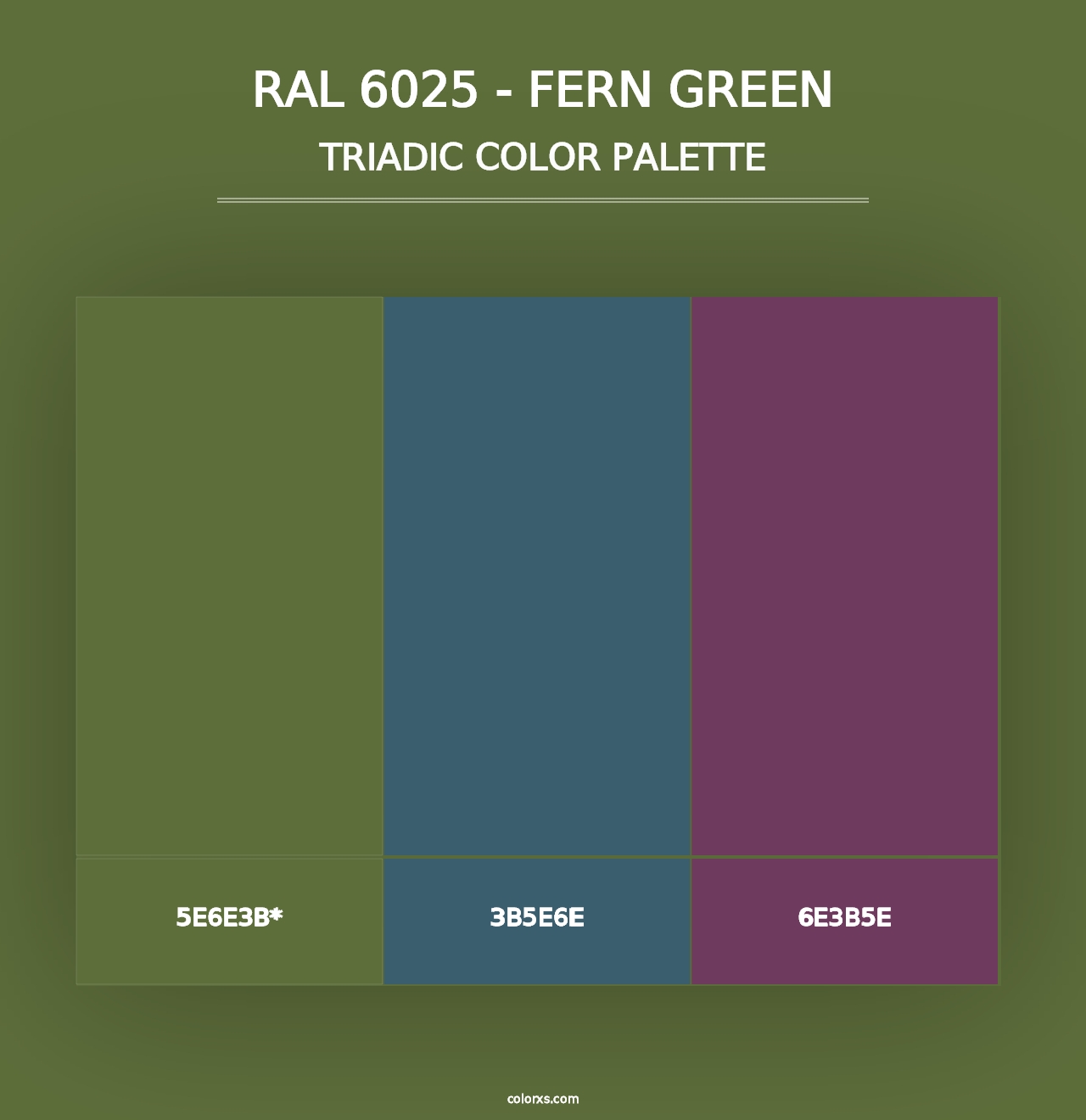 RAL 6025 - Fern Green - Triadic Color Palette