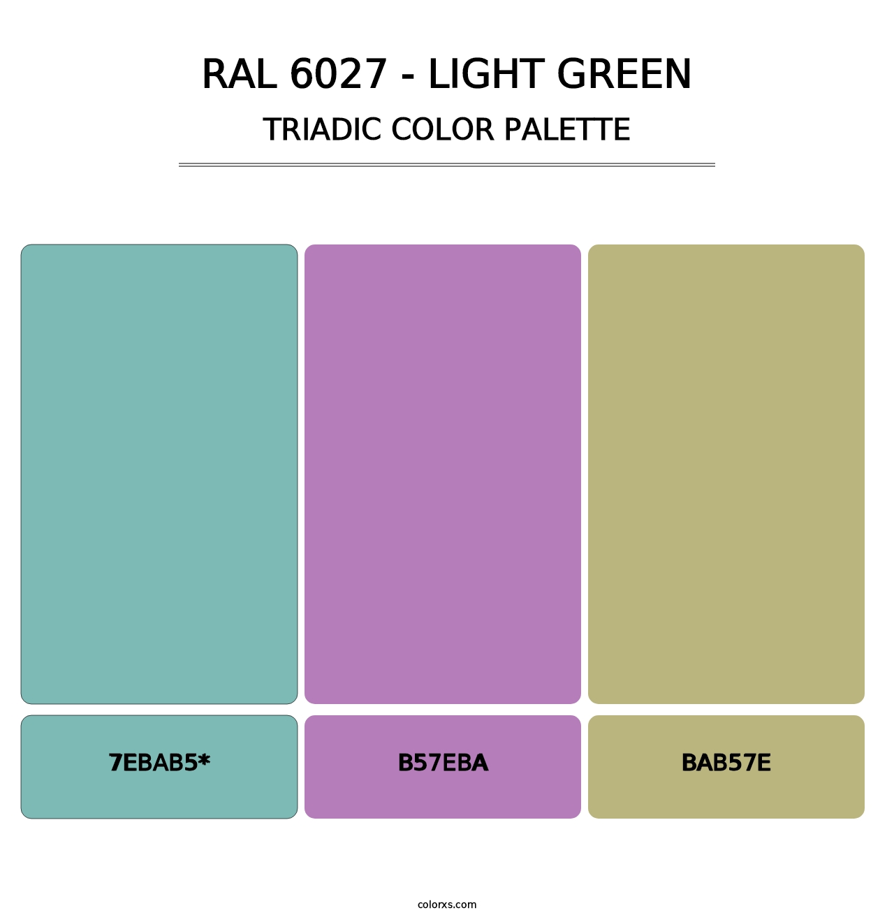 RAL 6027 - Light Green - Triadic Color Palette