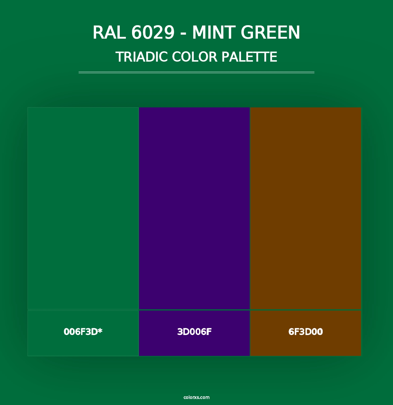 RAL 6029 - Mint Green - Triadic Color Palette