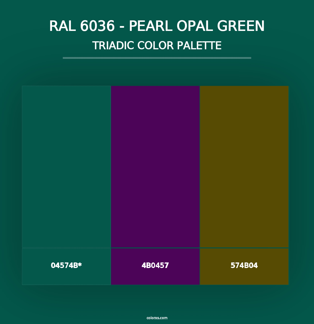 RAL 6036 - Pearl Opal Green - Triadic Color Palette