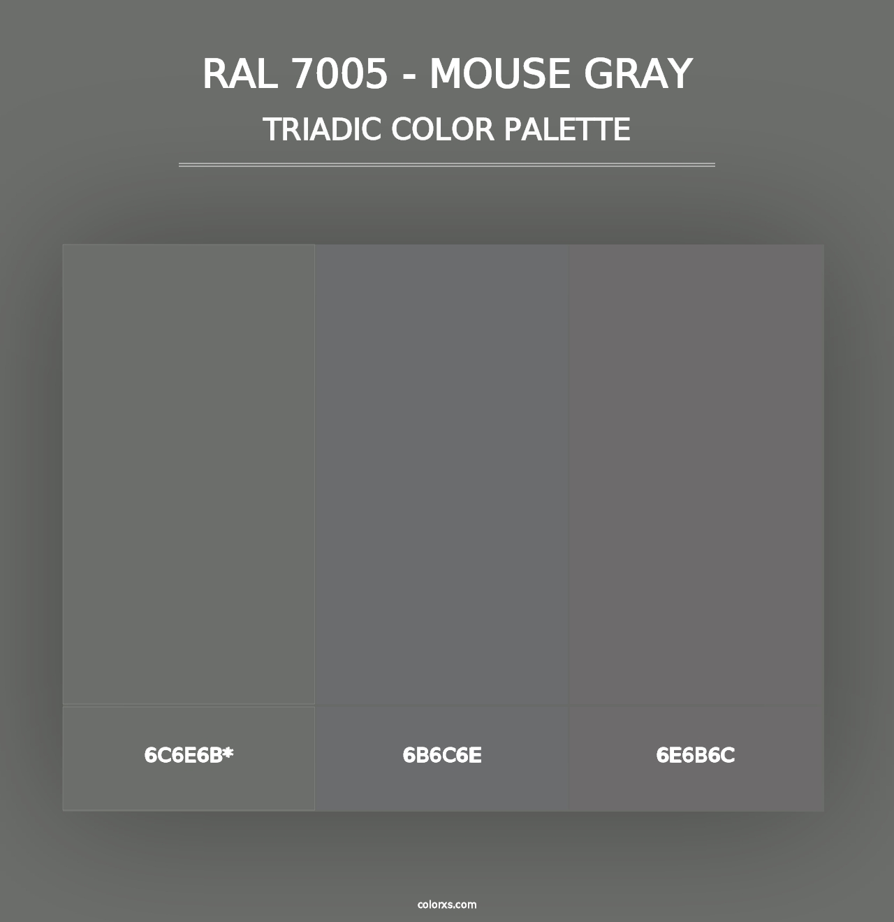 RAL 7005 - Mouse Gray - Triadic Color Palette