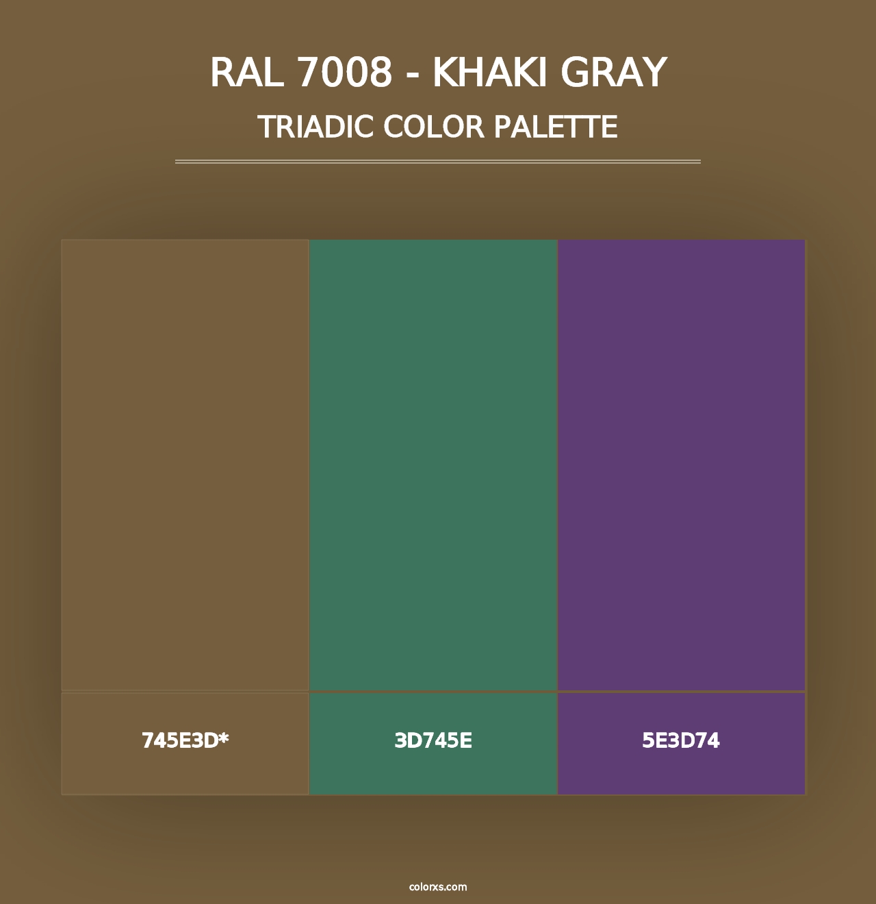 RAL 7008 - Khaki Gray - Triadic Color Palette