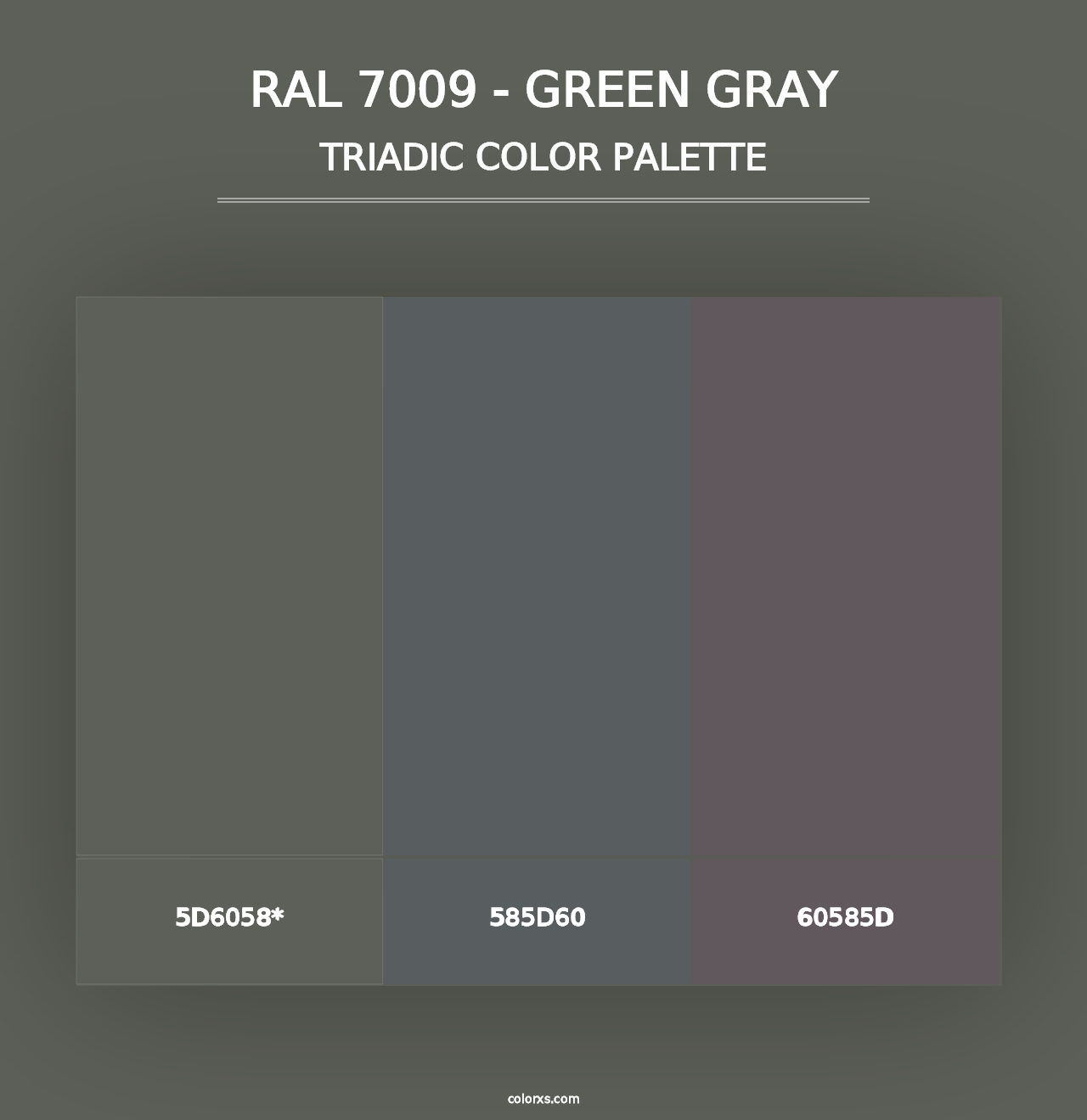 RAL 7009 - Green Gray - Triadic Color Palette