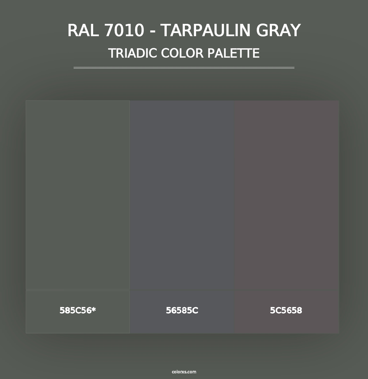 RAL 7010 - Tarpaulin Gray - Triadic Color Palette