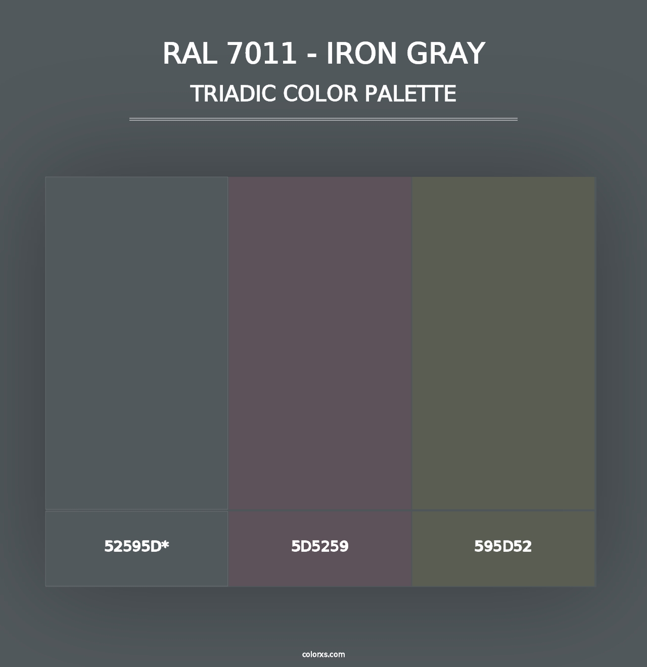 RAL 7011 - Iron Gray - Triadic Color Palette