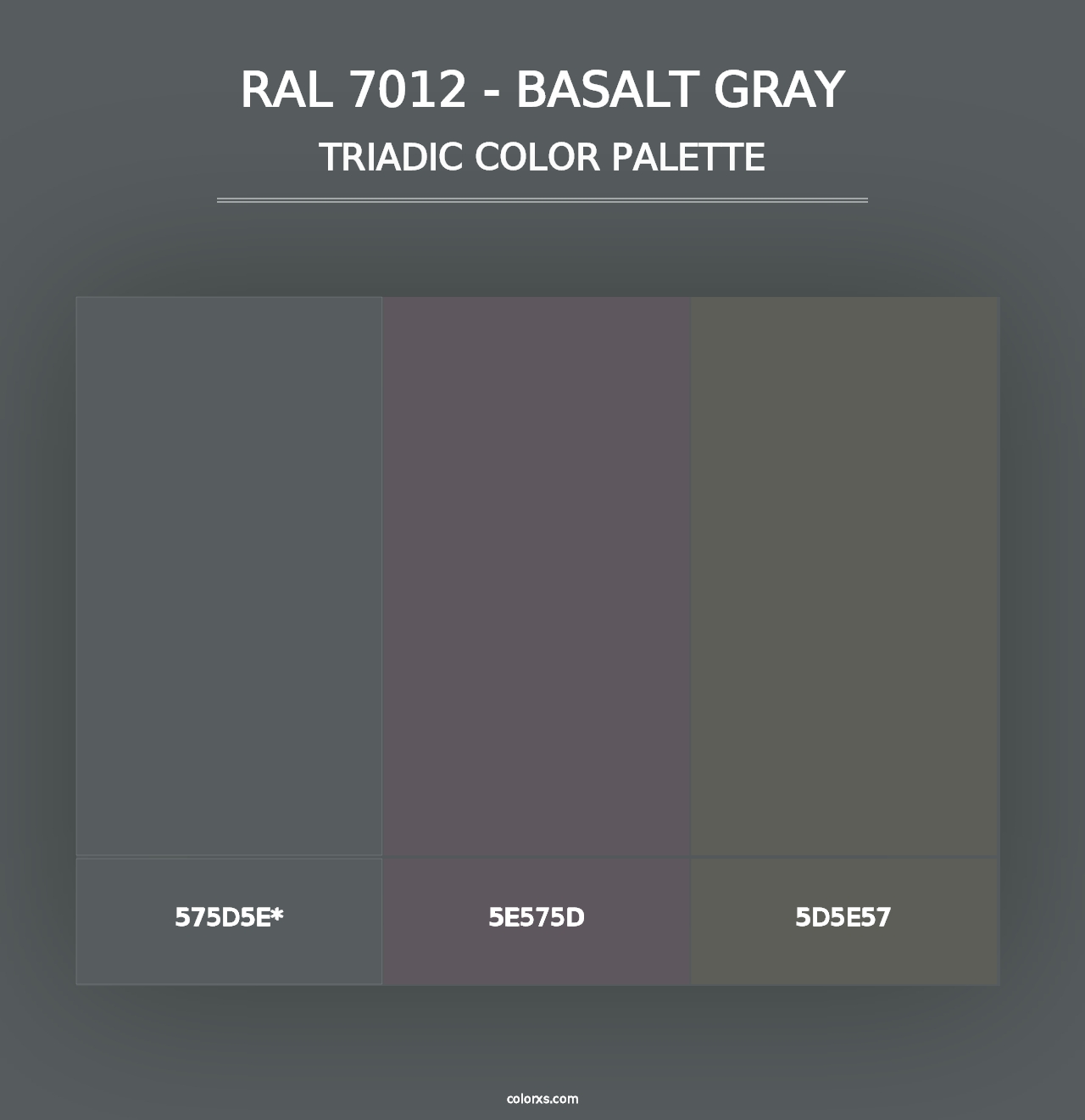 RAL 7012 - Basalt Gray - Triadic Color Palette