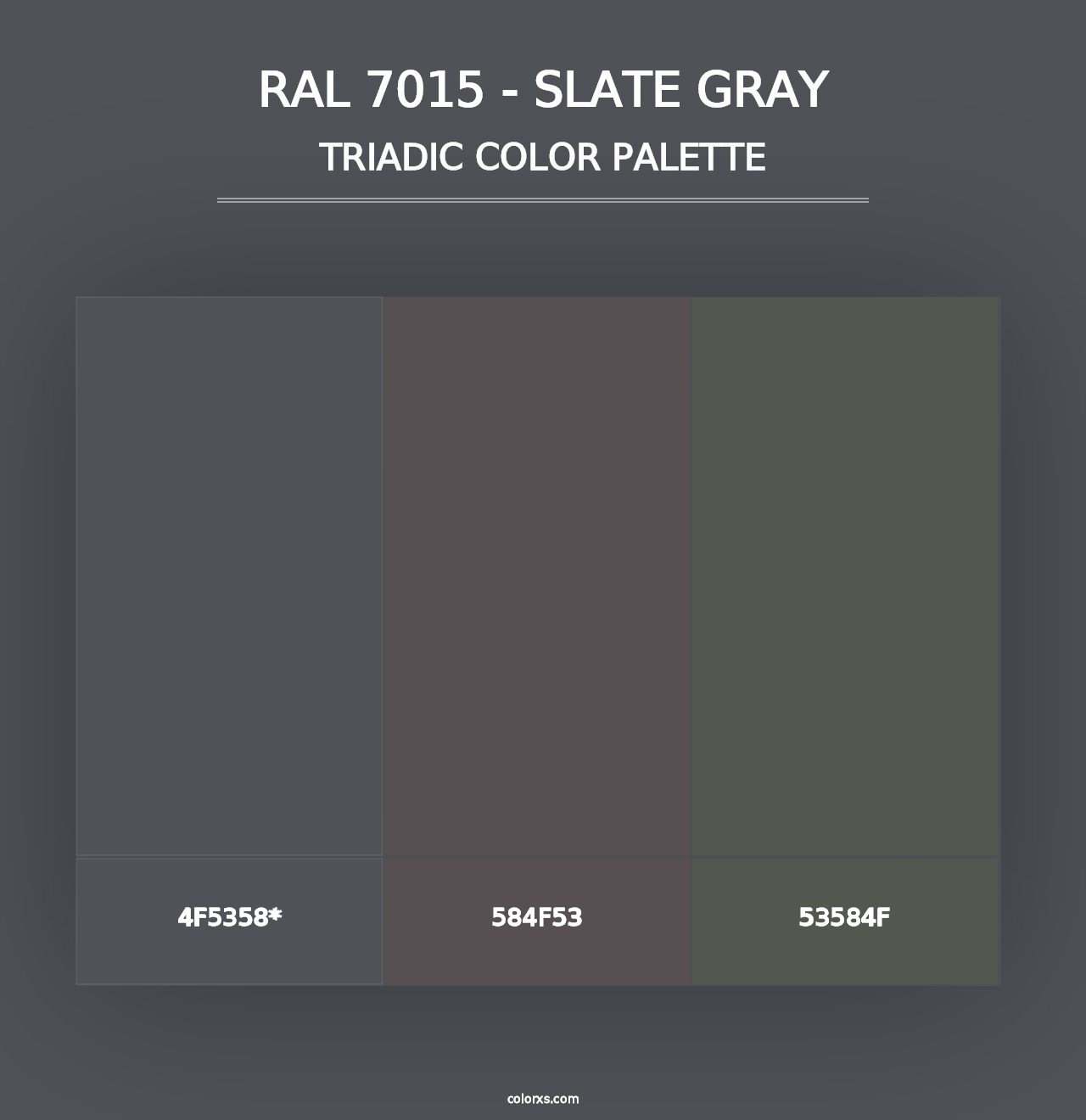 RAL 7015 - Slate Gray - Triadic Color Palette