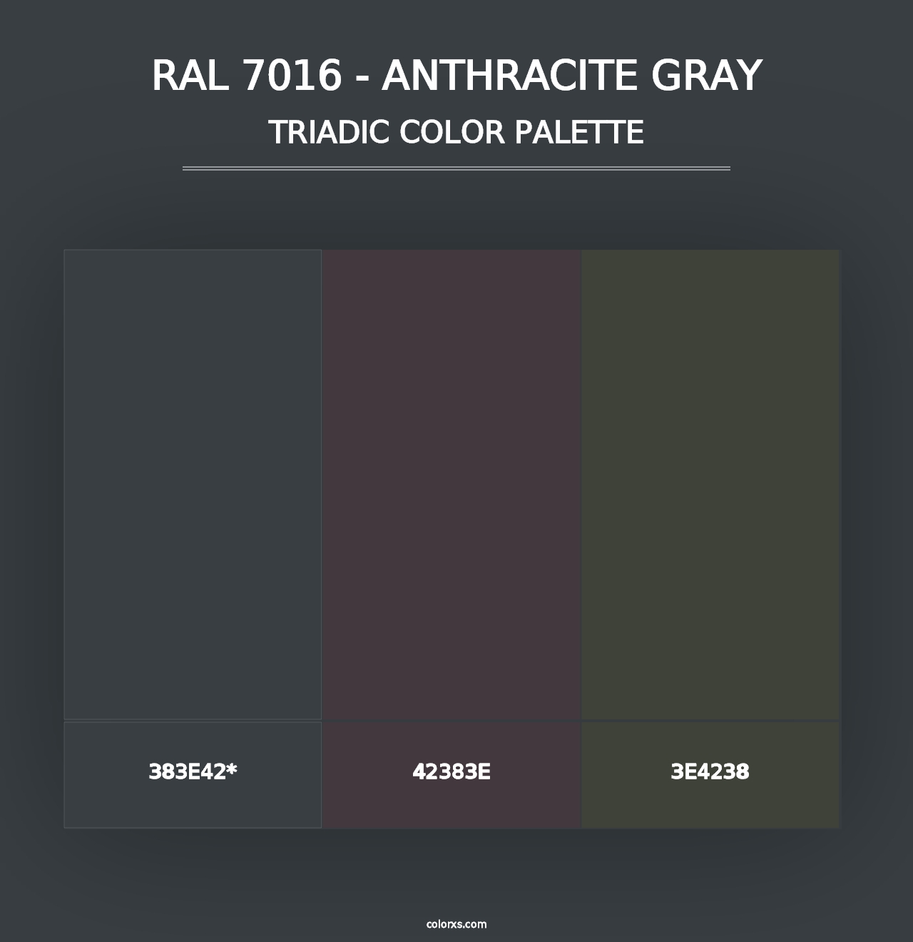 RAL 7016 - Anthracite Gray - Triadic Color Palette