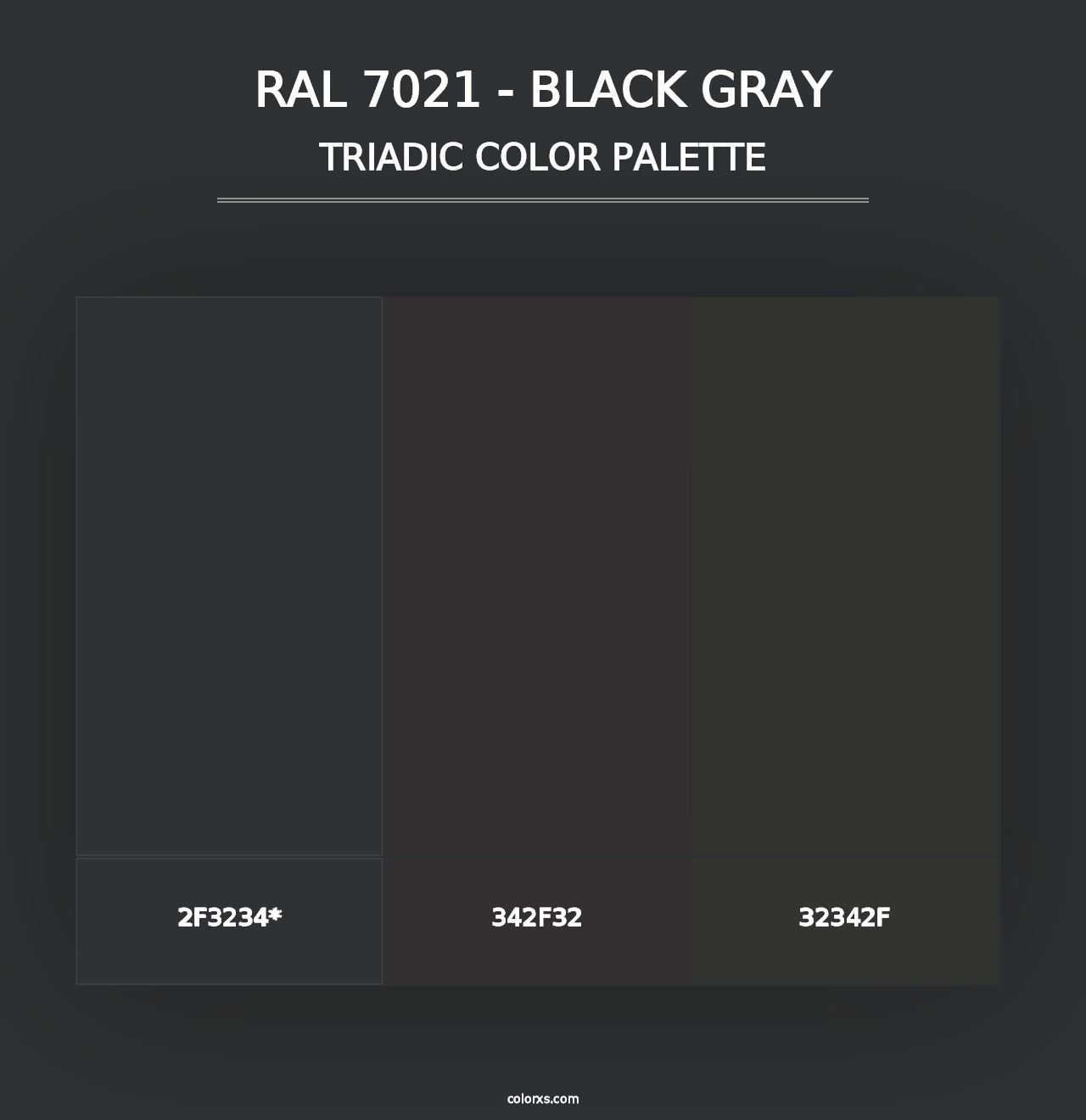 RAL 7021 - Black Gray - Triadic Color Palette