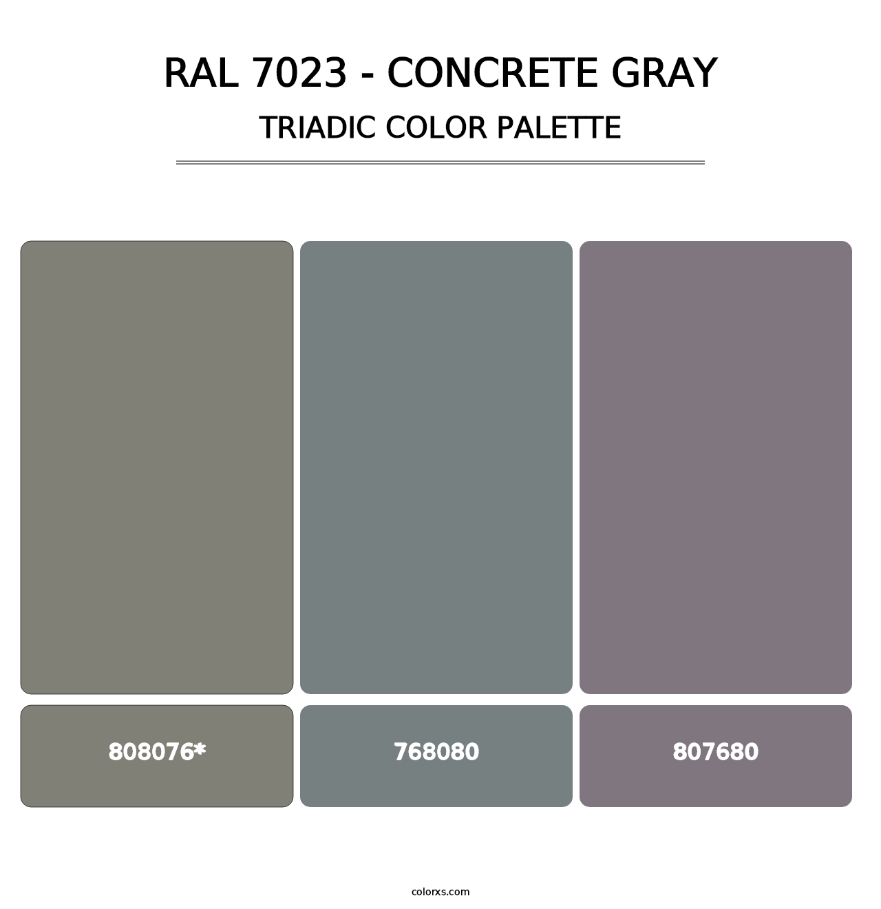 RAL 7023 - Concrete Gray - Triadic Color Palette