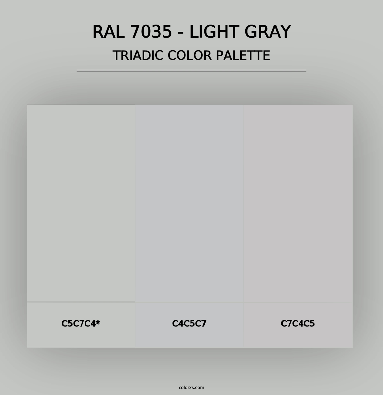 RAL 7035 - Light Gray - Triadic Color Palette