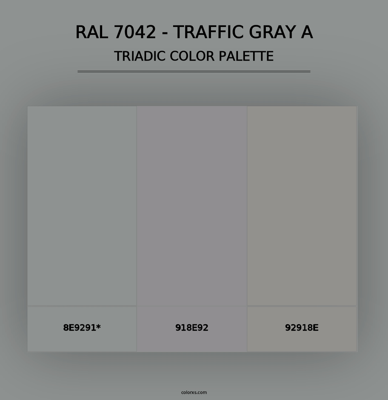 RAL 7042 - Traffic Gray A - Triadic Color Palette