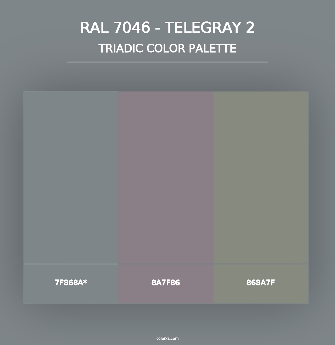 RAL 7046 - Telegray 2 - Triadic Color Palette