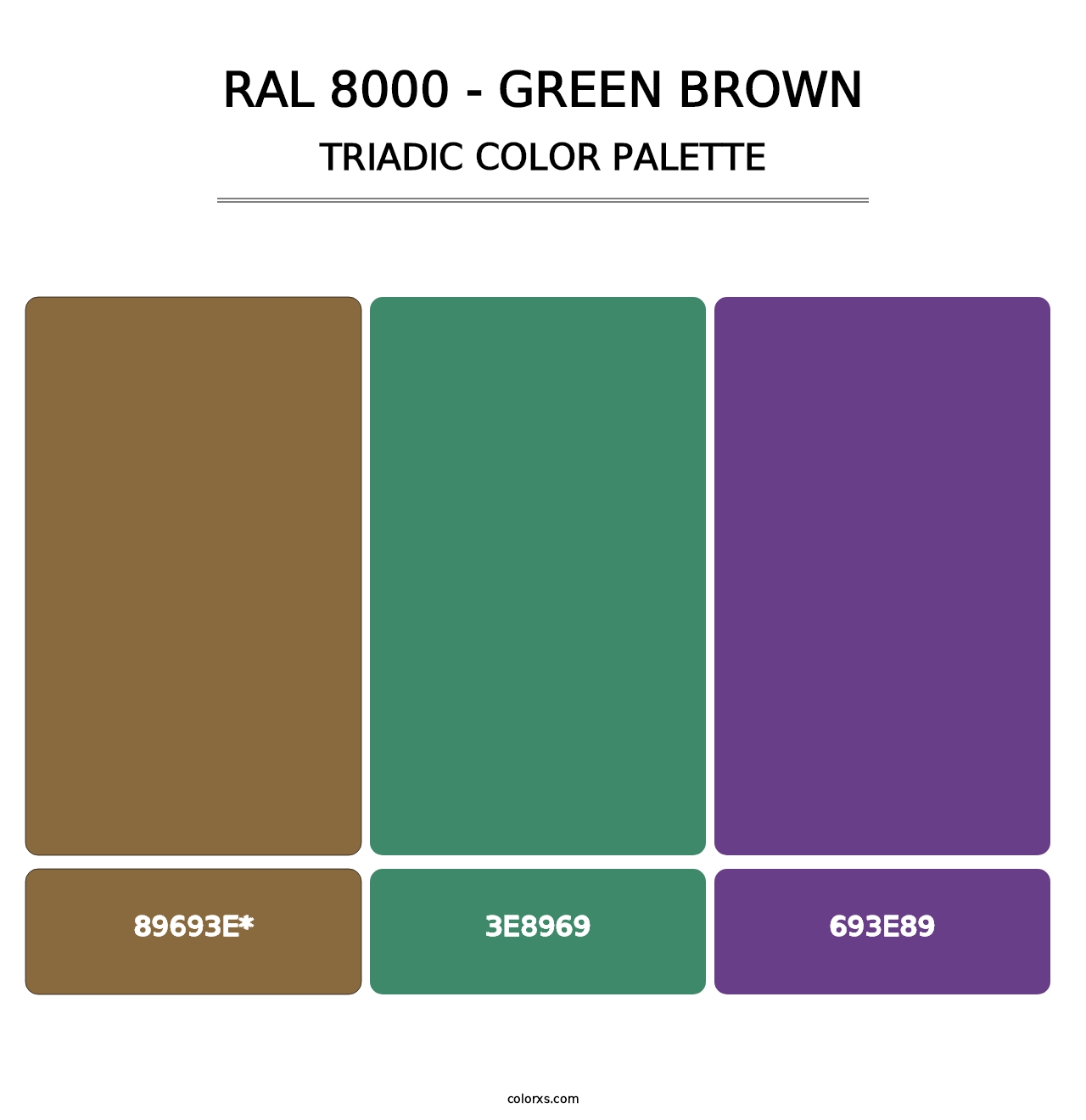 RAL 8000 - Green Brown - Triadic Color Palette