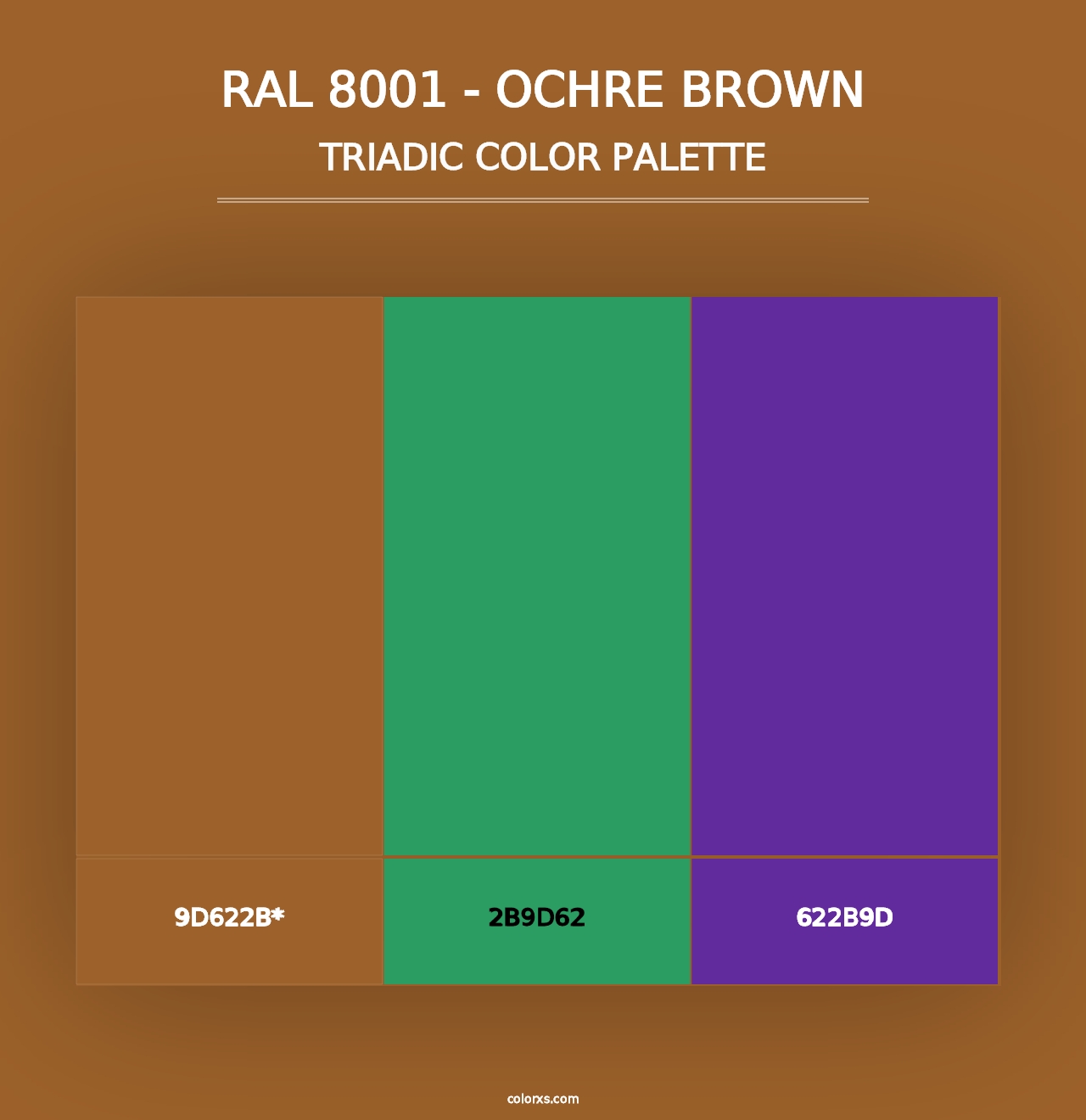 RAL 8001 - Ochre Brown - Triadic Color Palette