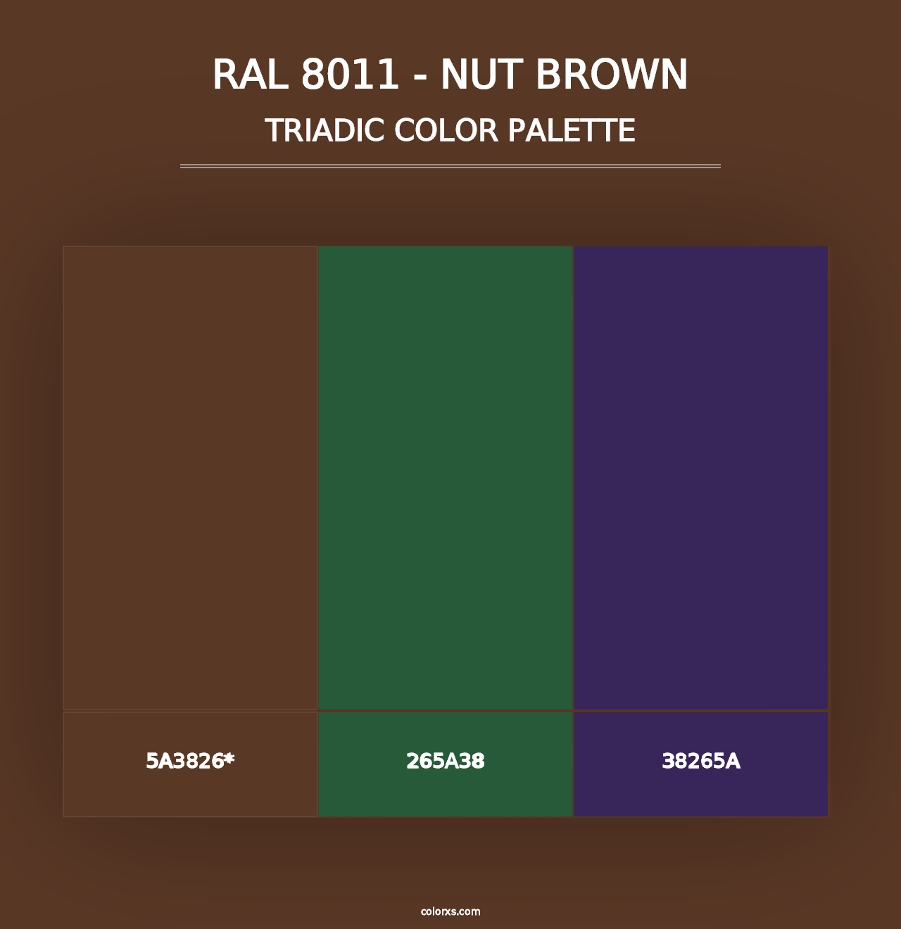 RAL 8011 - Nut Brown - Triadic Color Palette