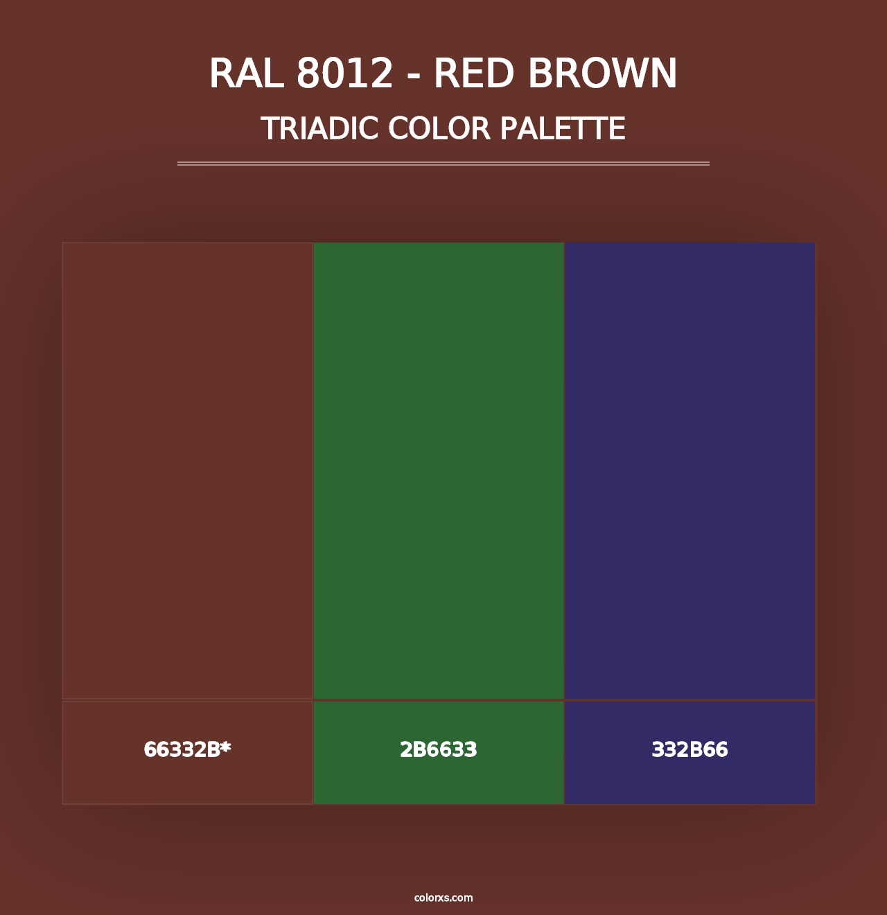 RAL 8012 - Red Brown - Triadic Color Palette