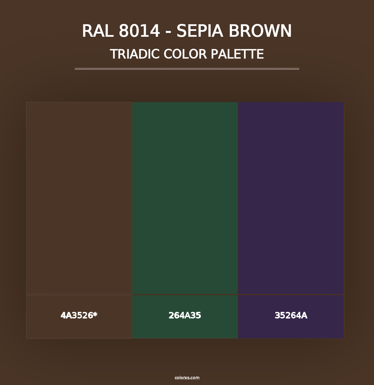 RAL 8014 - Sepia Brown - Triadic Color Palette