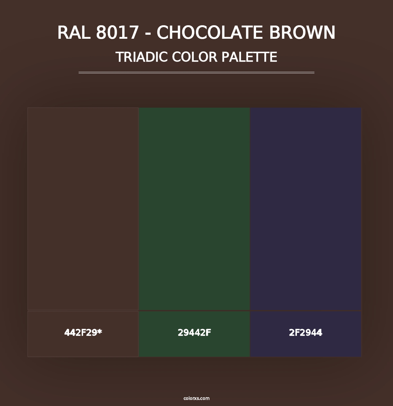 RAL 8017 - Chocolate Brown - Triadic Color Palette