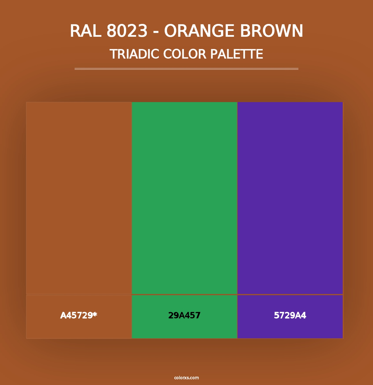 RAL 8023 - Orange Brown - Triadic Color Palette