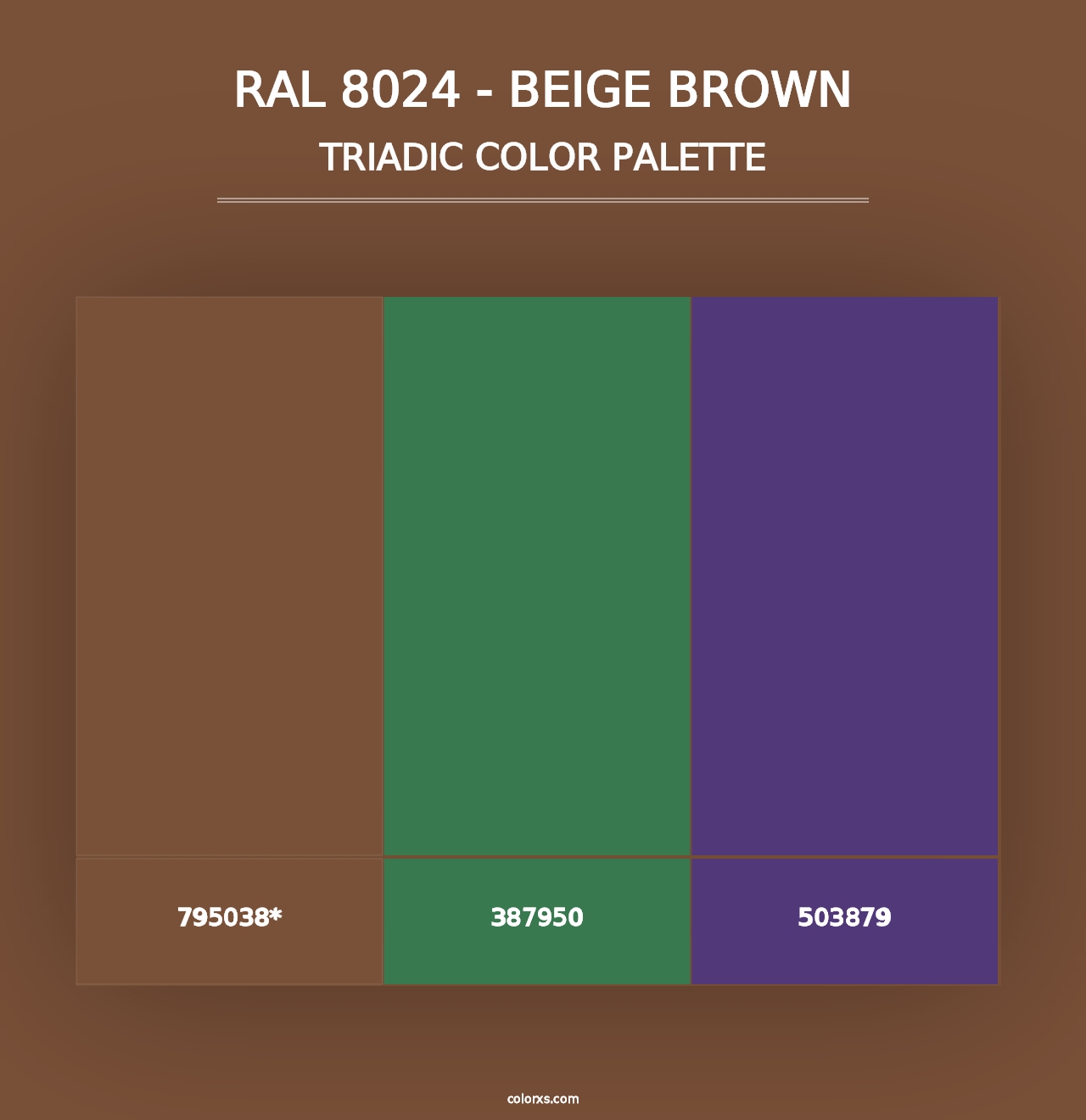 RAL 8024 - Beige Brown - Triadic Color Palette