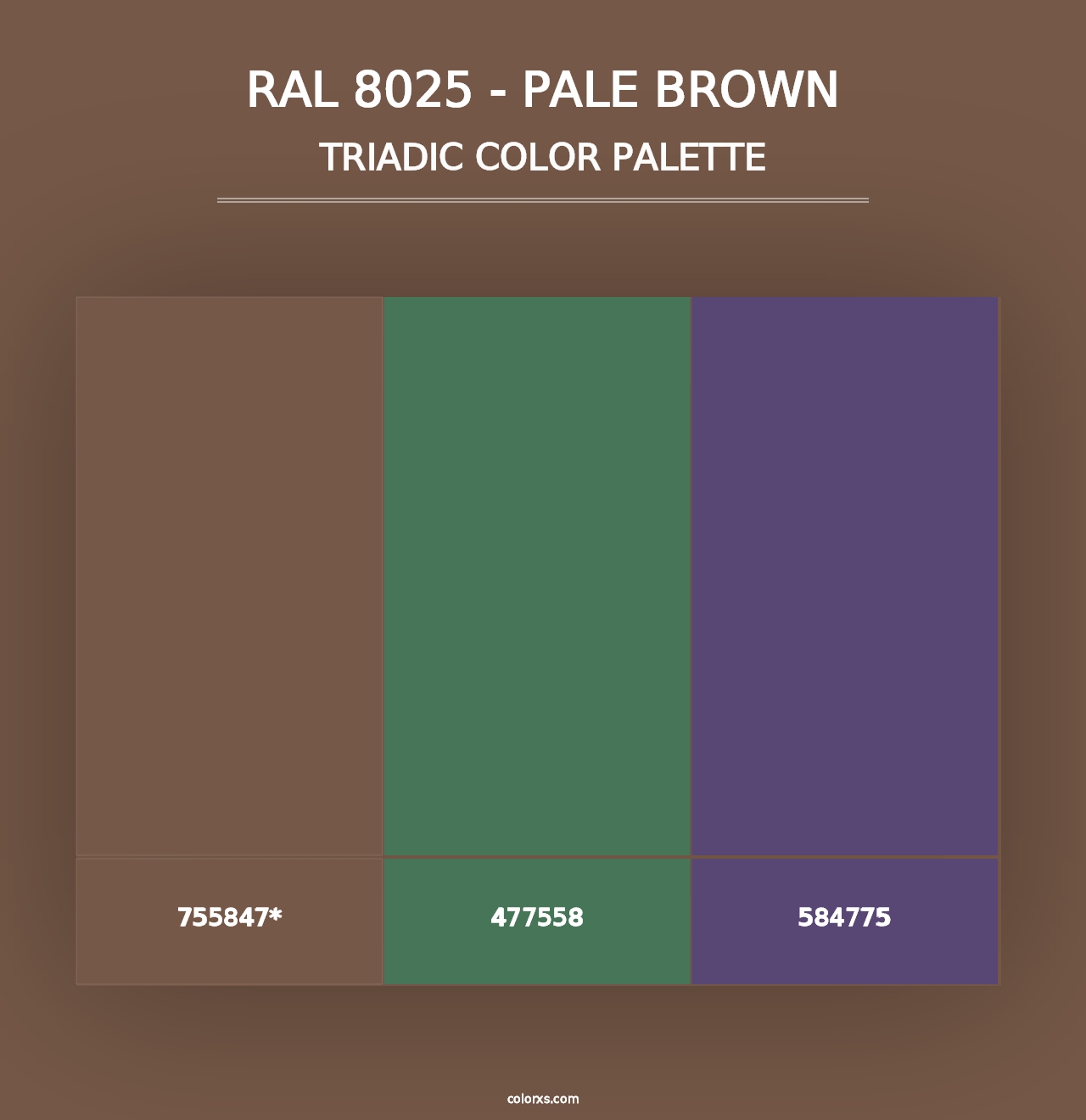 RAL 8025 - Pale Brown - Triadic Color Palette