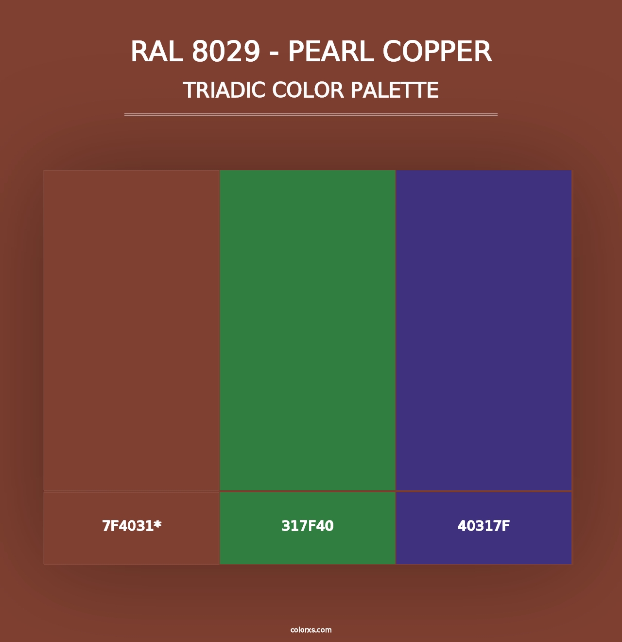 RAL 8029 - Pearl Copper - Triadic Color Palette