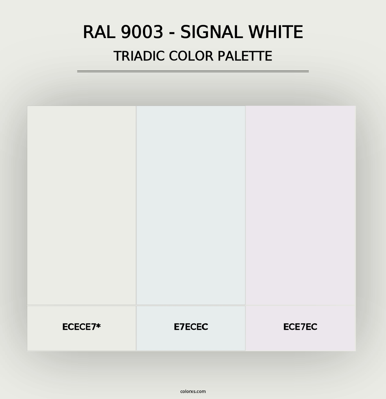 RAL 9003 - Signal White - Triadic Color Palette