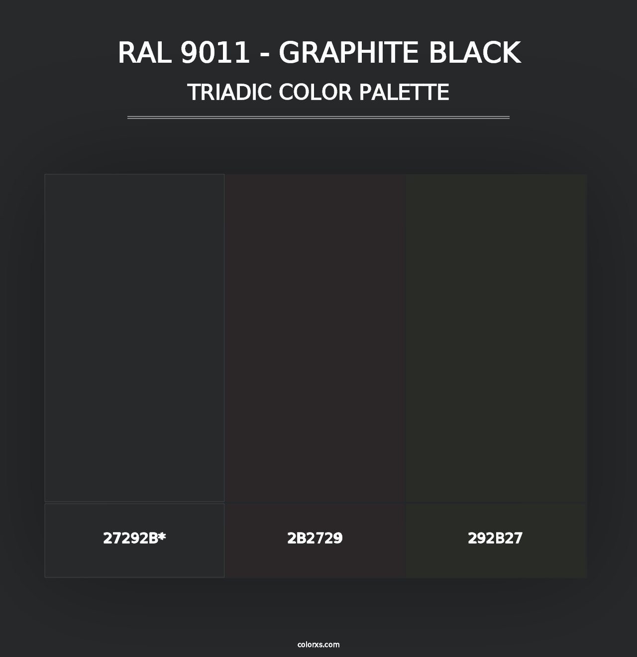 RAL 9011 - Graphite Black - Triadic Color Palette