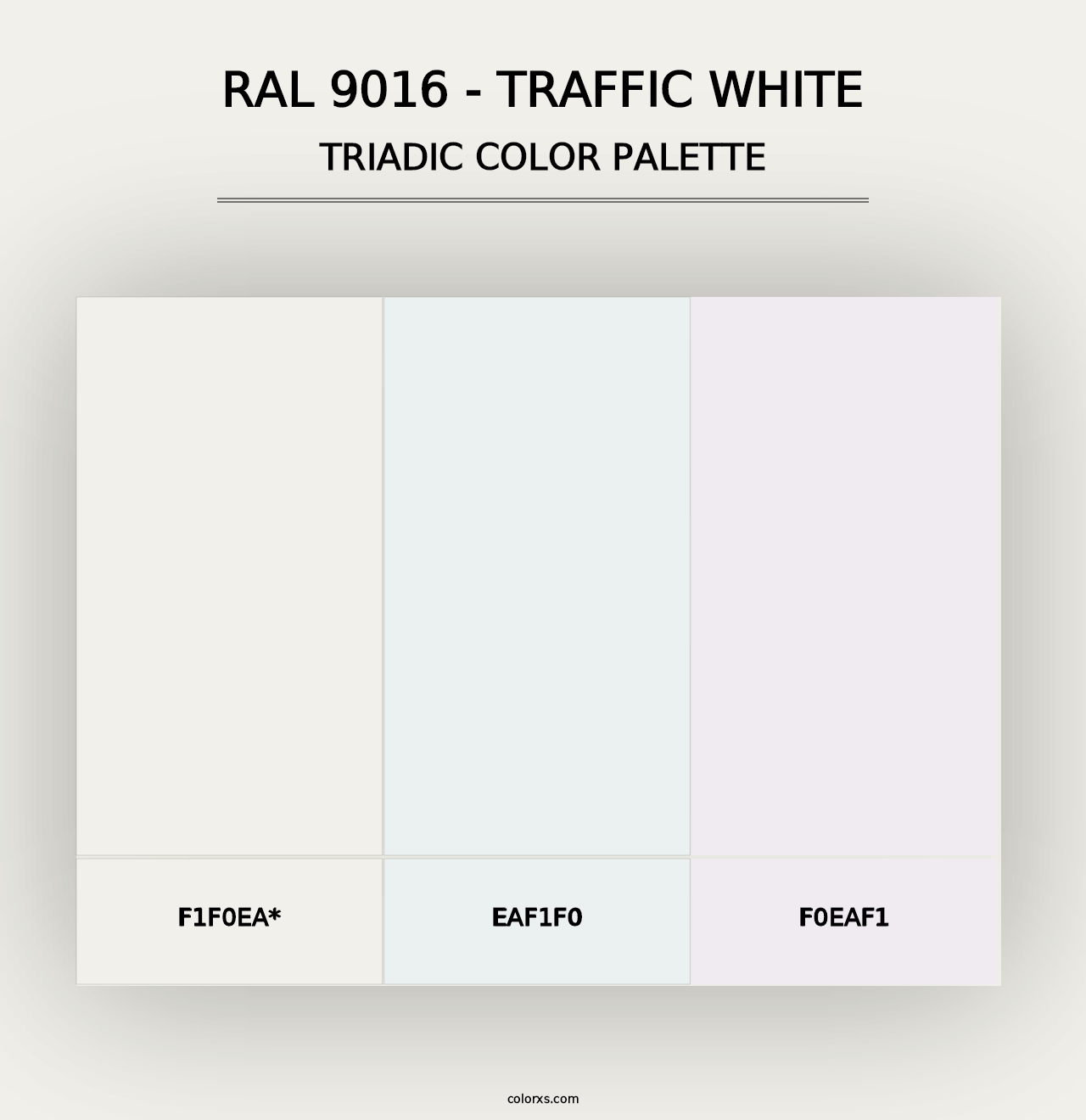 RAL 9016 - Traffic White - Triadic Color Palette