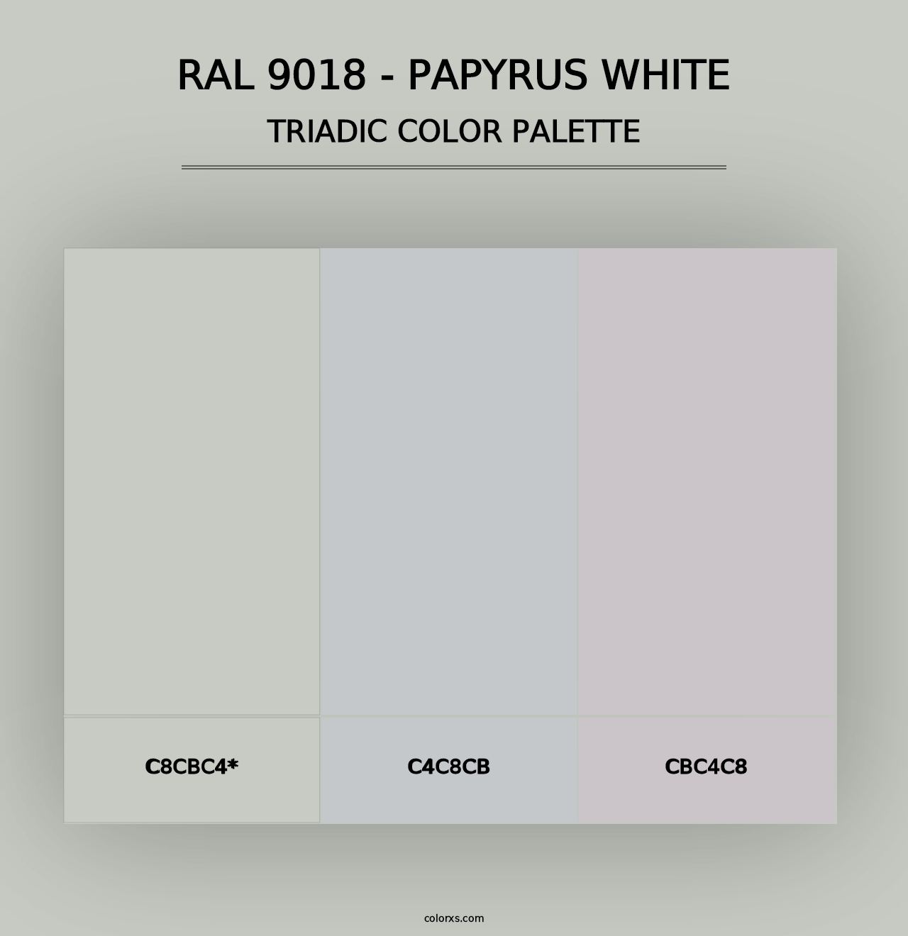 RAL 9018 - Papyrus White - Triadic Color Palette