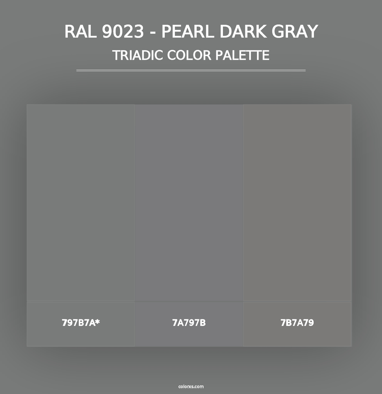 RAL 9023 - Pearl Dark Gray - Triadic Color Palette