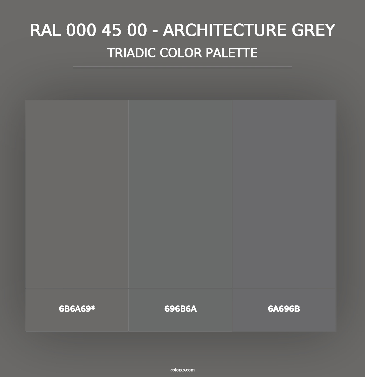 RAL 000 45 00 - Architecture Grey - Triadic Color Palette