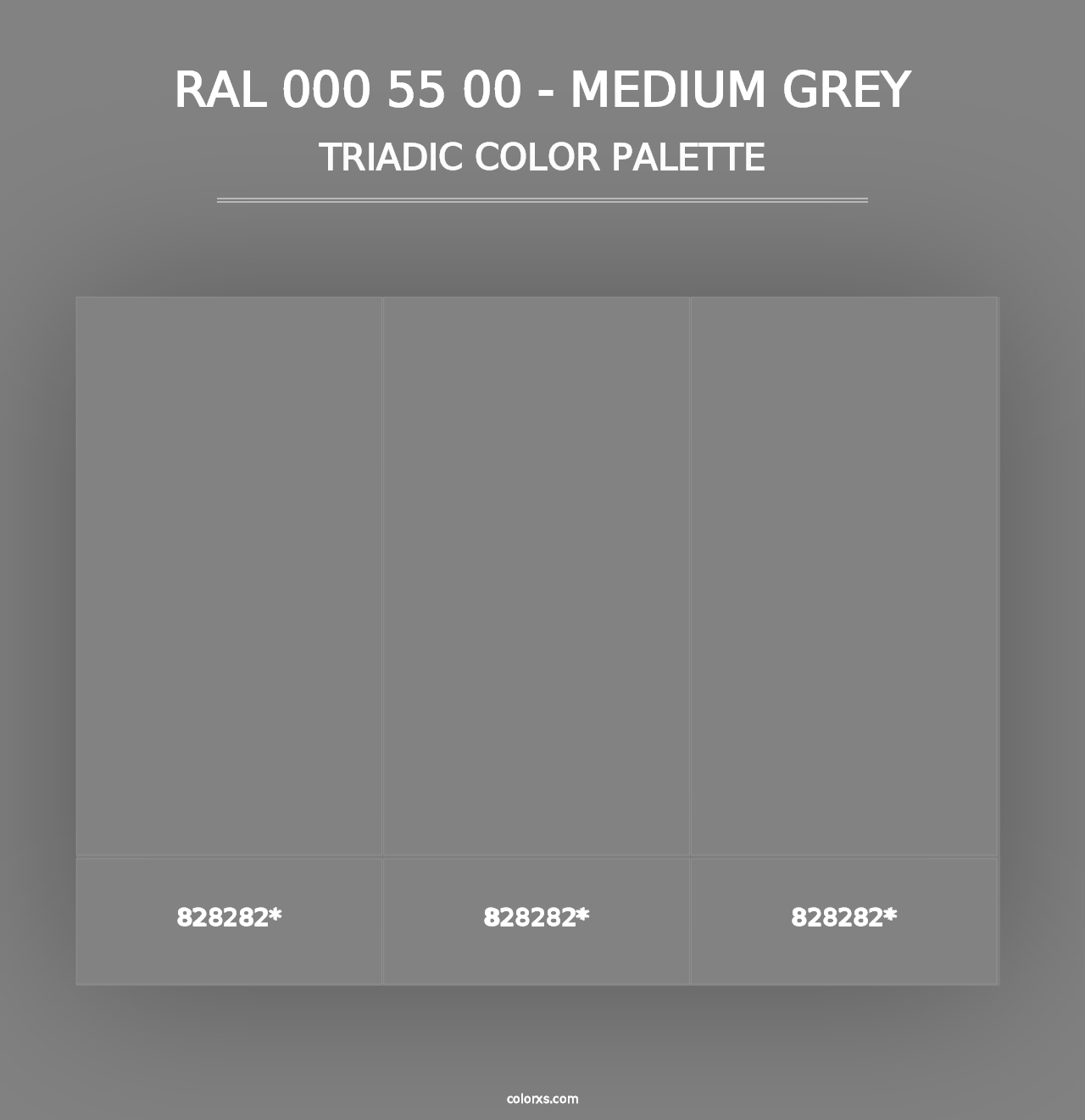 RAL 000 55 00 - Medium Grey - Triadic Color Palette