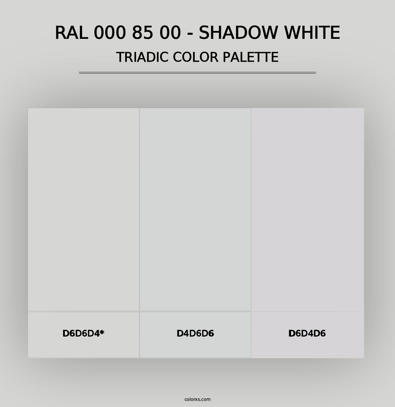 RAL 000 85 00 - Shadow White - Triadic Color Palette