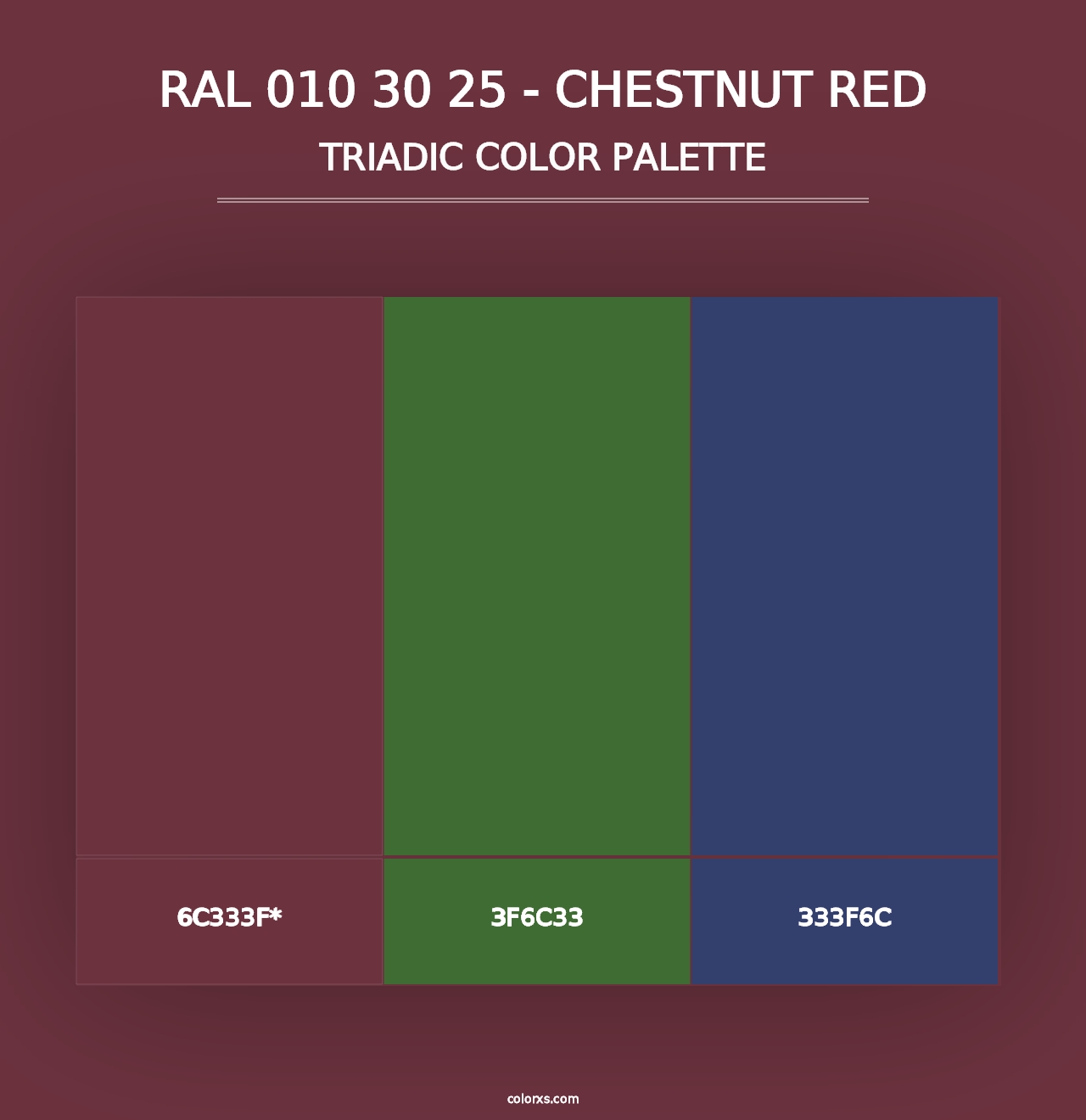 RAL 010 30 25 - Chestnut Red - Triadic Color Palette