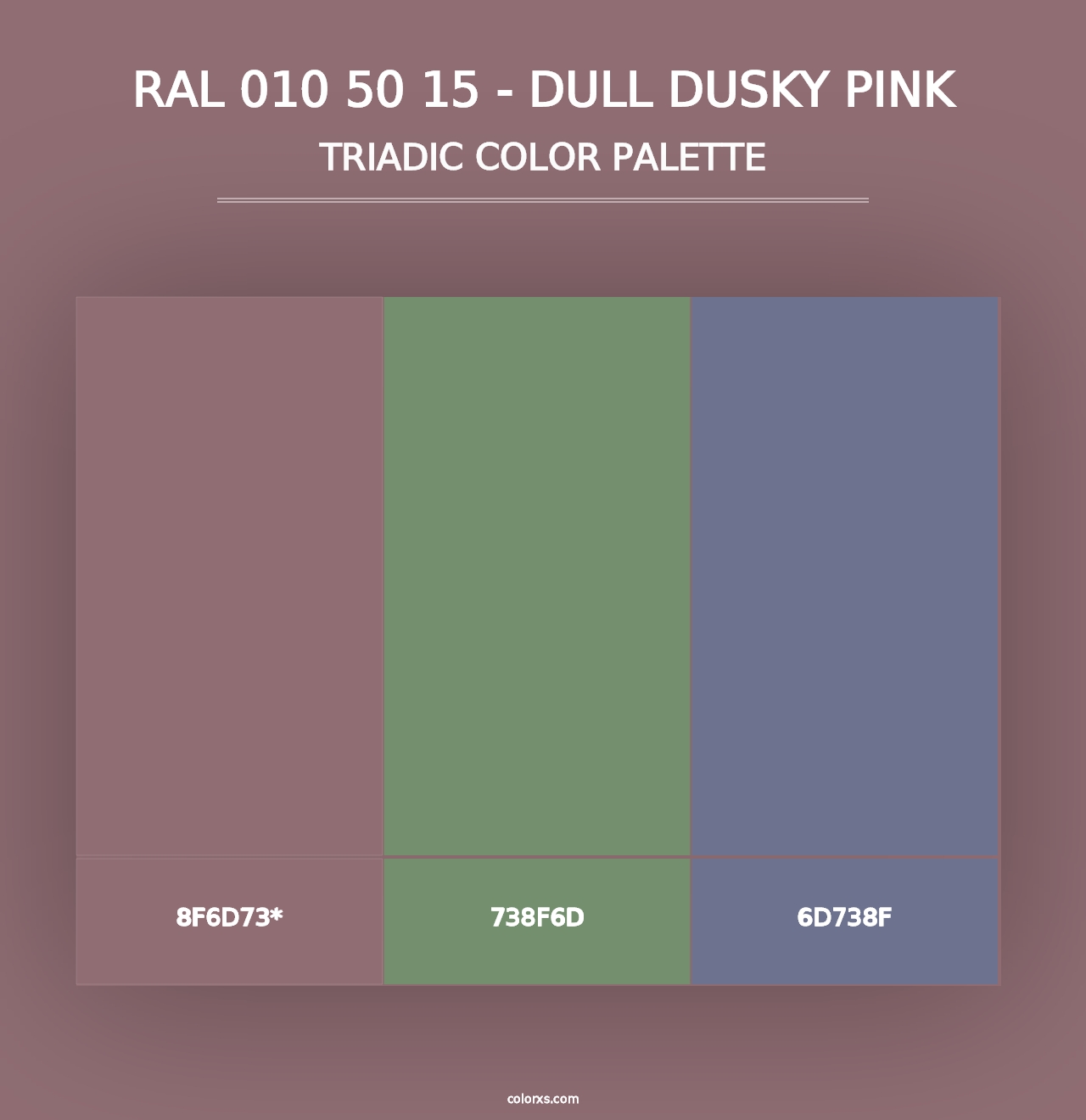 RAL 010 50 15 - Dull Dusky Pink - Triadic Color Palette