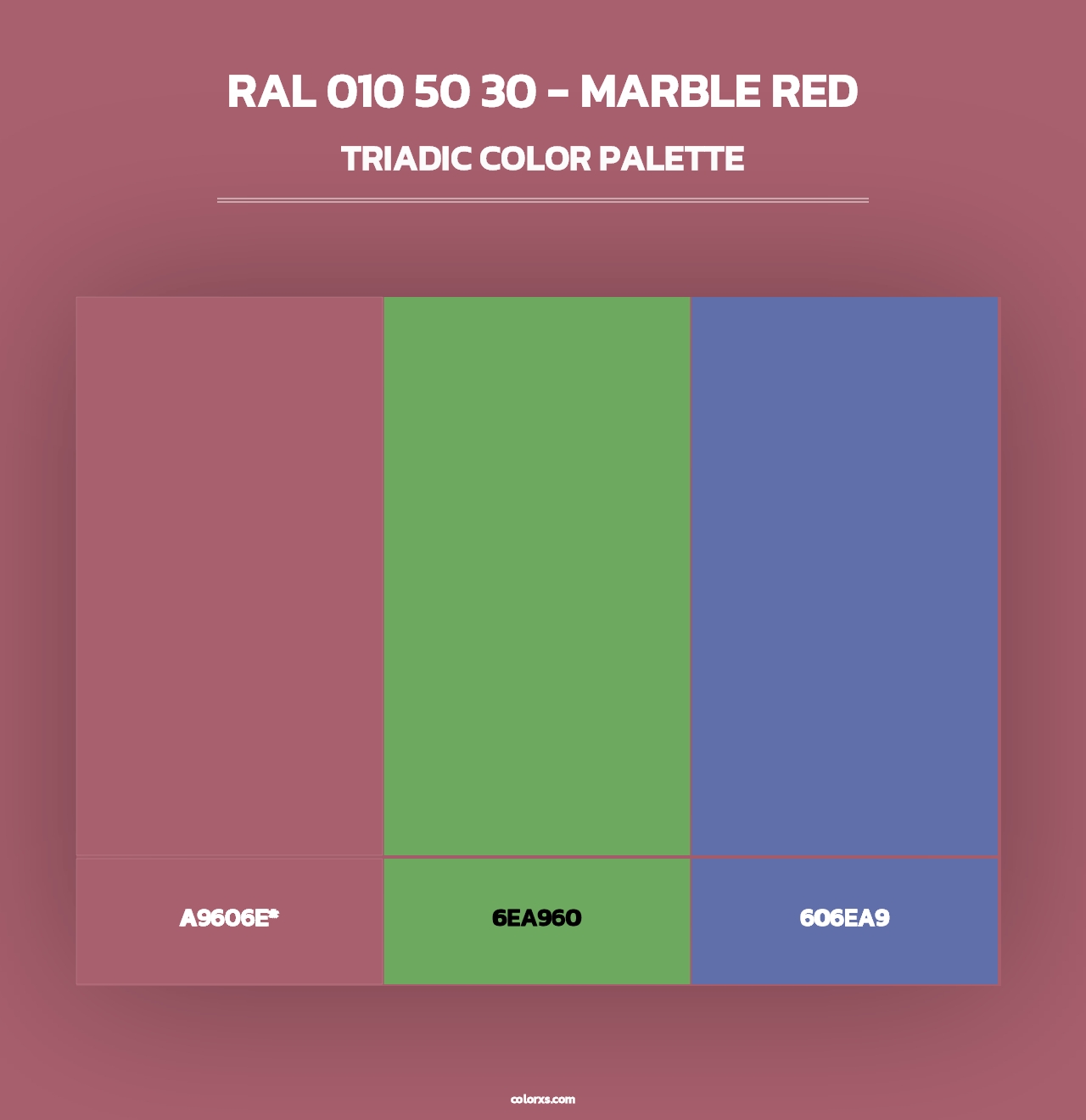 RAL 010 50 30 - Marble Red - Triadic Color Palette