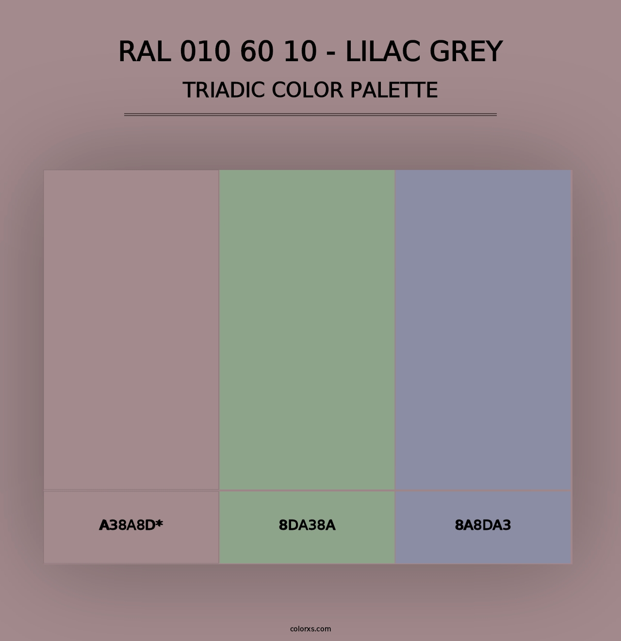 RAL 010 60 10 - Lilac Grey - Triadic Color Palette