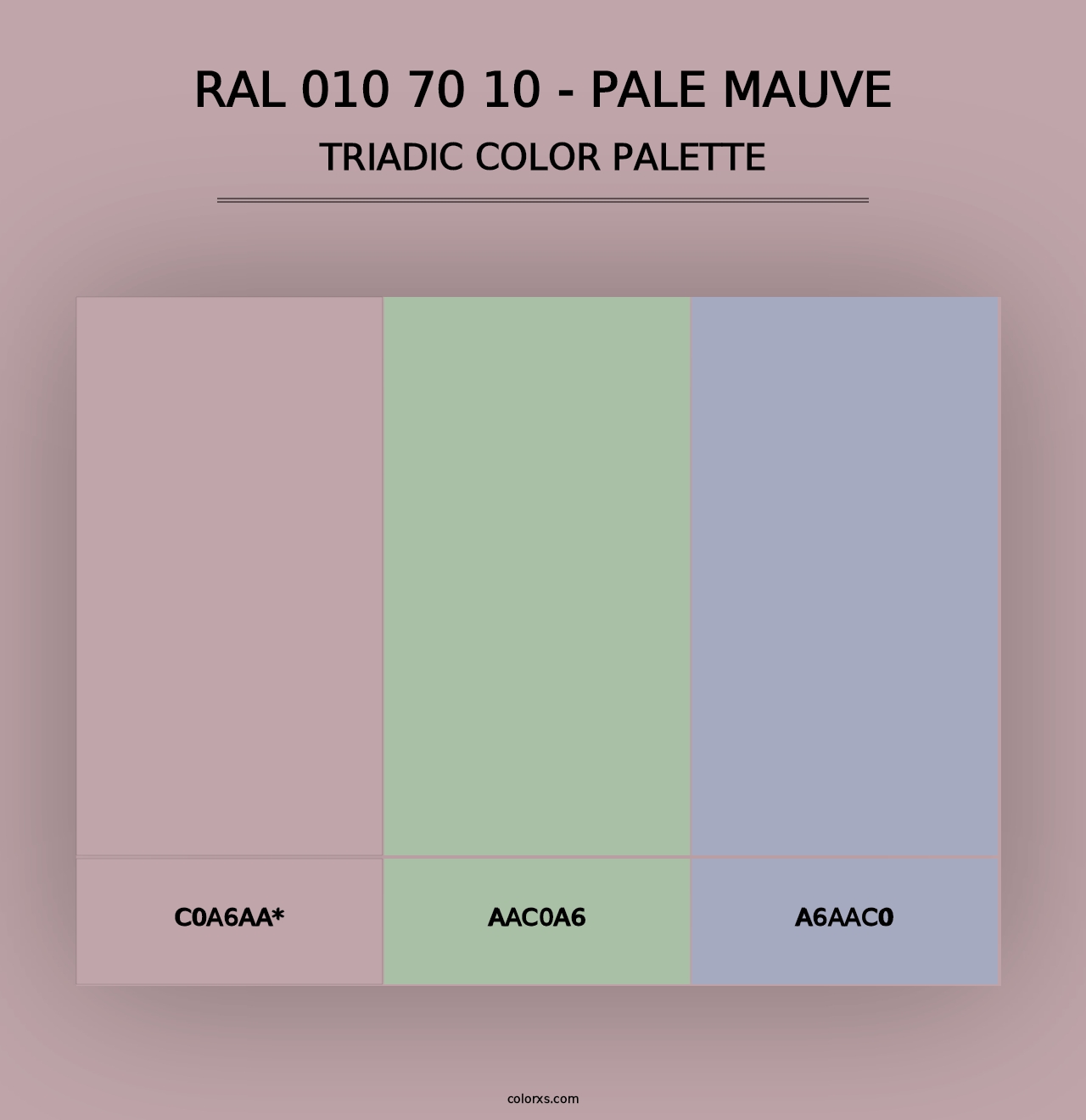 RAL 010 70 10 - Pale Mauve - Triadic Color Palette