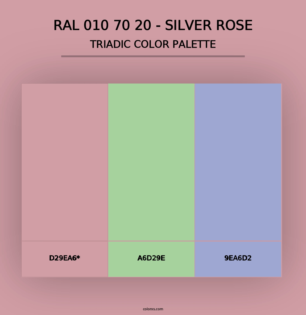 RAL 010 70 20 - Silver Rose - Triadic Color Palette